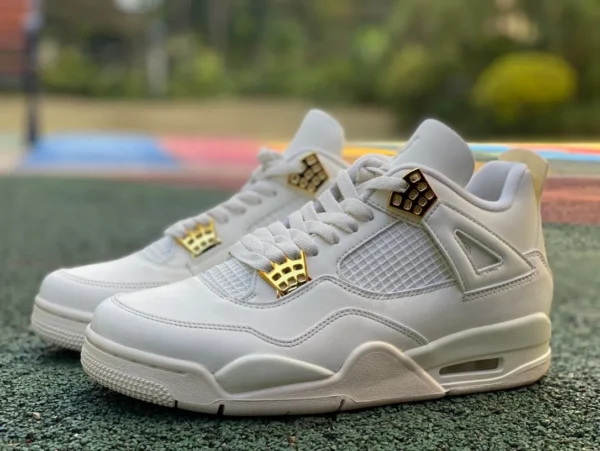 aj4 чисто платиновая пряжка cp pure original Air Jordan 4 белые износостойкие противоскользящие дышащие ретро баскетбольные кроссовки средней высоты AQ9129-170