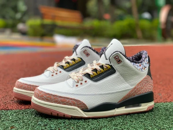 aj3 Белый раздавленный цветок Air Jordan3 AJ3 Cherry Blossom Белый раздавленный цветок 441140-100 8-111