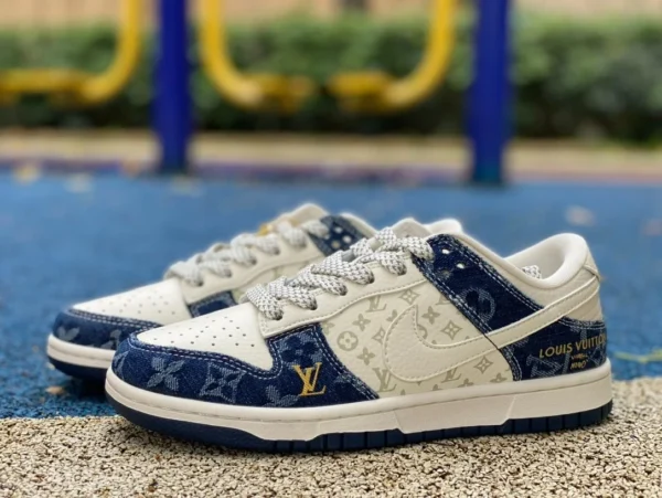 Данк бело-синий LV Nike Dunk x Louis Vuitton fc1688-163