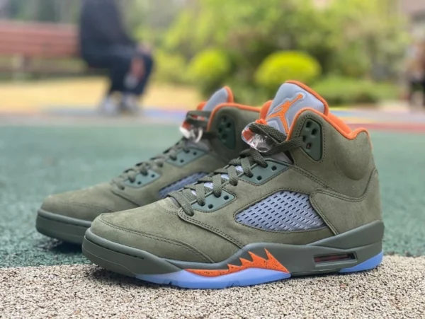 aj5 оливково-зеленый, специально для ljr, произведенные Air Jordan 5 RetroOlive AJ5, оливково-зеленый высокий кеды DD0587-308