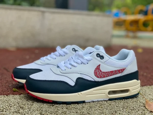 Мужские повседневные кроссовки Nike Air Max 1 с низким верхом в стиле ретро Max1, белые, синие, красные, DH1348-146