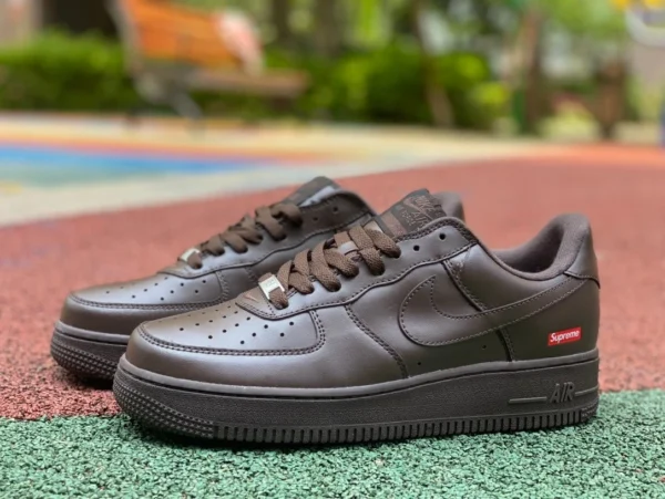 Air Force AF1sup Joint коричневые чистые оригинальные коричневые кроссовки Supreme x Nike Air Force 1 LowAF1 CU9225-200