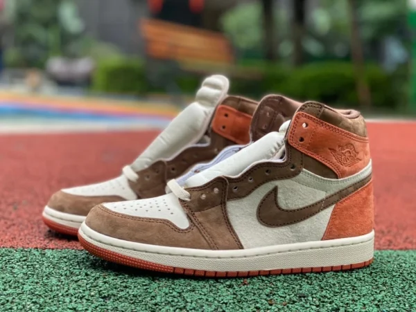 aj1 какао-коричневый маленький терракотовый воин Air Jordan 1High OG AJ1 какао-коричневый ретро баскетбольные кроссовки FQ2941-200