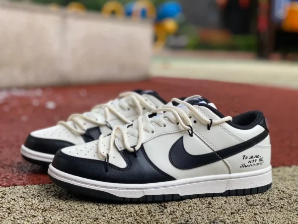 Бело-черные повседневные низкие кеды с ремешком Dunk Nike Dunk Low DD1391-100