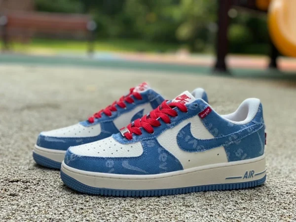 Air Force AF1 Levi's Denim Nike/Nike Air Force 1 x Levi's BY YOU модные повседневные спортивные износостойкие кроссовки