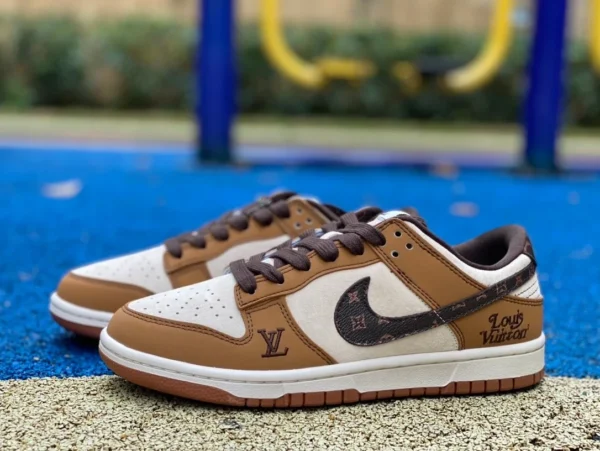 Ремешок Dunk LV бело-коричневый Nike Dunk x Louis Vuitton DQ1098-342