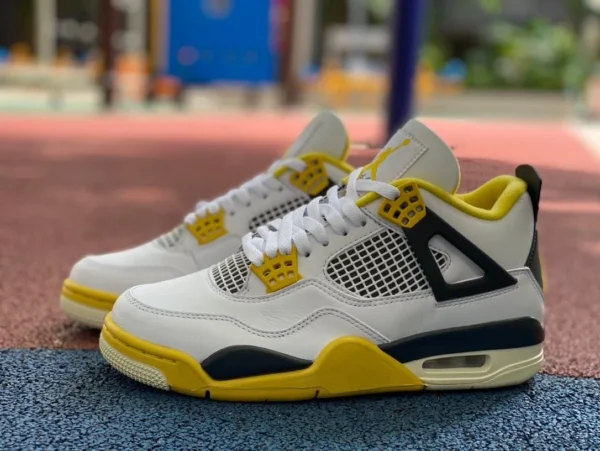 aj4 белый оранжевый s2 чистый оригинальный Air Jordan 4 AJ4 белый оранжевый средний верх нескользящие износостойкие ретро баскетбольные кроссовки AQ9129-101