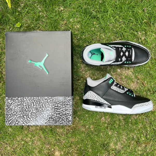 aj3 black and green t1 pure original Air Jordan 3 "Green Glow" черно-зеленые баскетбольные кроссовки среднего размера в стиле ретро CT8532-031