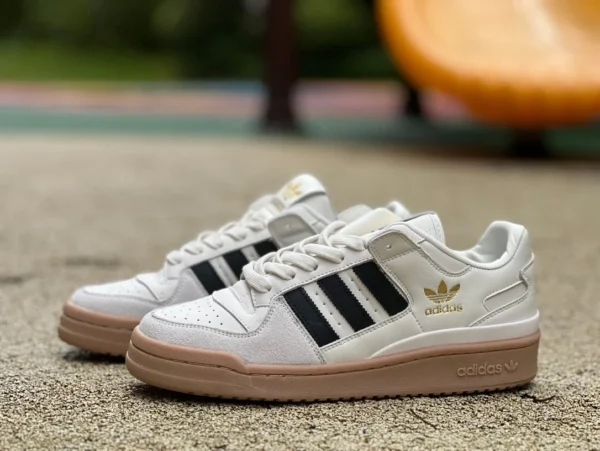 Кроссовки Adidas белый черный коричневый Adidas Adidas clover FORUM классические ретро низкие повседневные спортивные кроссовки IG3769