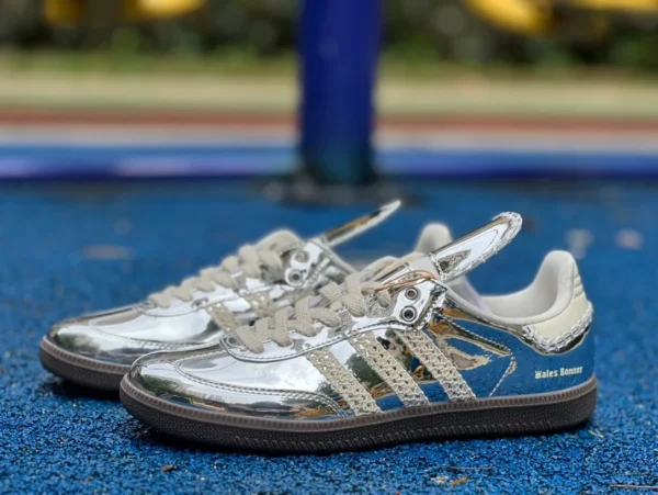 Adidas Samba wb Liquid Silver Channel чистый оригинал Wales Bonner x Adidas Samba Кроссовки Adidas Liquid Silver IG8181