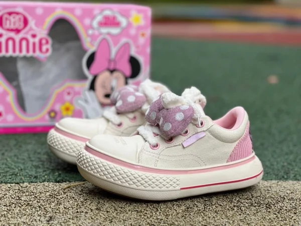 Бело-розовые туфли Converse Disney /Disney × OLD ORDER с большим носком, парусиновые туфли с низким берцем и Микки Маусом