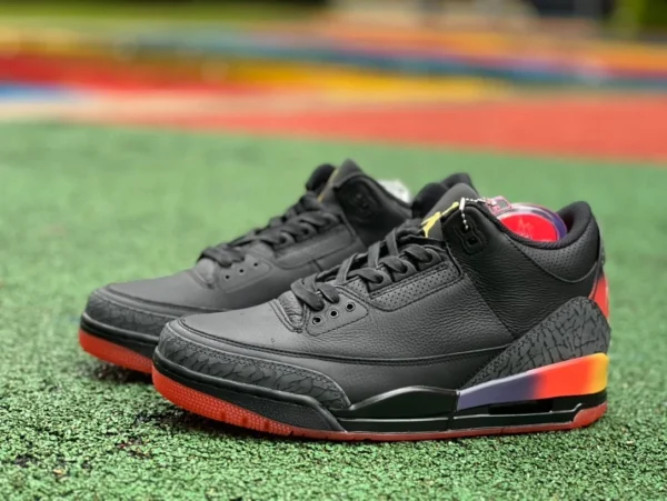 aj3 черная радуга вырезанная часть чистый оригинал J Balvin x Jordan Air Jordan 3 "Рио" черная радуга FN0344-00