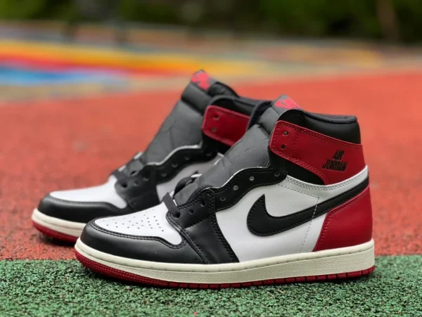 aj1 Фирменная модель с высоким верхом с черным носком Air Jordan 1 High OG «Black Toe Reimagined» с круглым носком Удобная амортизирующая противоскользящая обувь с высоким верхом DZ548