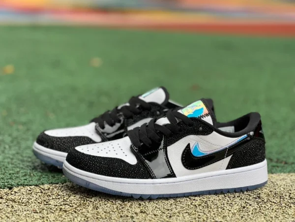 aj1 низкие гольфы черно-белые с двойным крючком dt pure original Air Jordan 1 Low Golf "Endless Pursuit" черно-белые баскетбольные кроссовки FZ4159-100