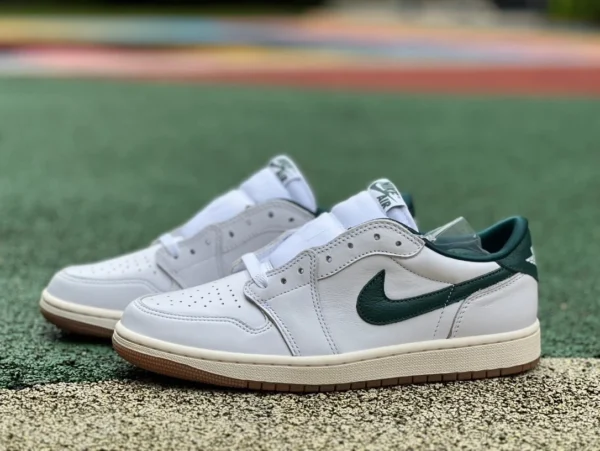 aj1 белый зеленый окисленный низкий Air Jordan 1 Low OG WMNS «Oxidized Green» кожаный нескользящий низкий кеды CZ0775-133