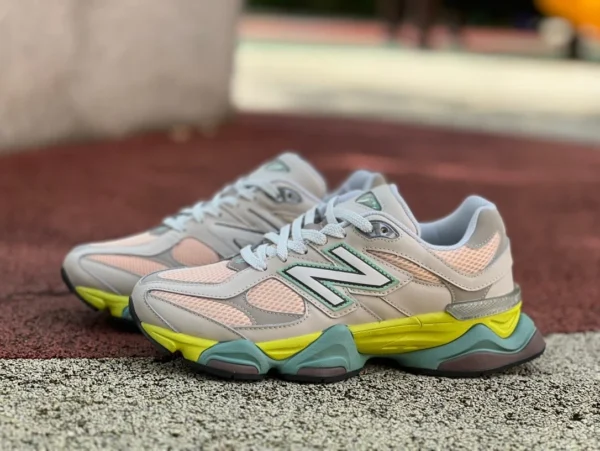 NB9060 серый, розовый, зеленый, синий, чистый оригинал, серия New Balance NB9060, новые спортивные повседневные кроссовки с низким верхом, кроссовки U9060GCB