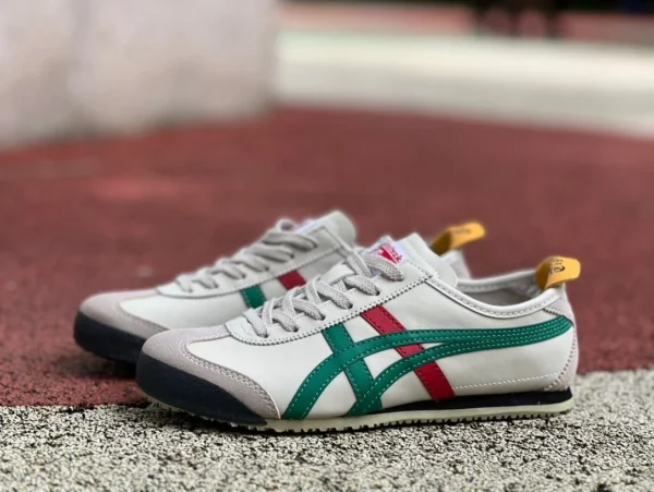 Onitsuka Tiger белый, серый, зеленый и красный чистый оригинальный Onitsuka Tiger MEXICO 66 низкая доска