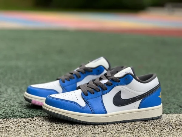 aj1 низкие белые, синие, серые, dt pure original Air Jordan 1 Low AJ1, сине-белые, черные, низкие баскетбольные кроссовки в стиле ретро FV8439-104