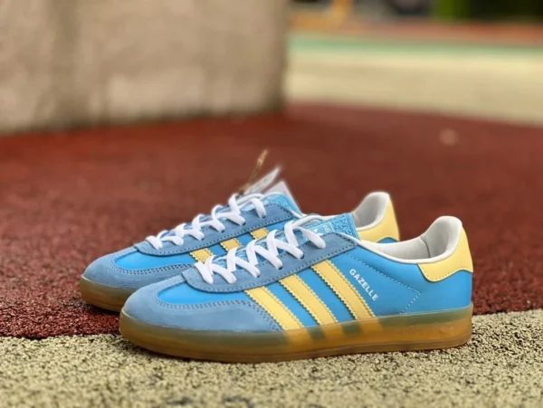 Adidas тренировочные синие и желтые кроссовки Adidas clover GAZELLE классические универсальные модные ретро моральные кроссовки IE2960