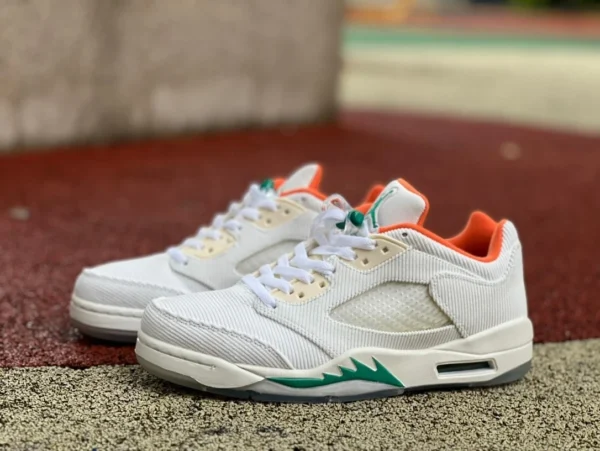 aj5 бело-зеленые низкие туфли для гольфа Air Jordan 5 Low G Golf бело-зеленые AJ5, ограниченная серия CW4204 100